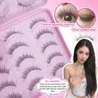 Natural Manga Lashes Clear Band Faux Mink Lashes Fairy False Eyelashes