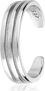 [Mikovivi] 925 Sterling Silver Toe Ring, Adjustable Minimalist Open Band Toe Rings Summer Beach Foot Jewelry for Women Summer (3 Row)