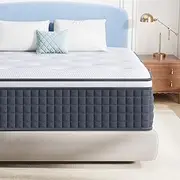 Double Hybrid Mattress,Twolike 30cm Thickness Firm Foam Innerspring Spring System with 5 Zone Pocket Spring System and Breathable, Mattress in a Box