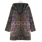 Baroque Cotton Canvas Hooded Jacket Amethyst Cloak Brocade Coat Gothic Unisex