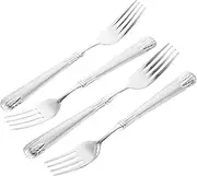 OKUMEYR Hammered Forks Long Handle Stainless Steel Forks for Restaurant Barbecue Family