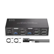 TJCXELE Displayport KVM Switch 2 Monitors 2 Computers 8K@60Hz/4K@120Hz USB 3....
