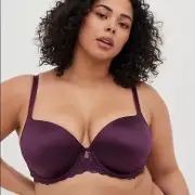 Lightly Lined T-Shirt Bra microfiber Purple Shine Size 38 DD TORRID