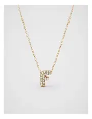 [Seed Heritage] Initial Jewel Bubble Necklace - F