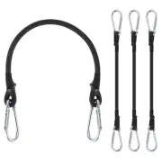 11.8" Bungee Cords 4Pcs Heavy Elastic Bungee Rope with Alloy Hooks Black