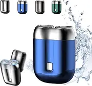 2024 New Upgrade Pocket Shaver USB Mini Shavers for Men, New Model Mini Dual-Head Electric Shaver, Mini Razor Dual Head Portable, Double Head Razor, Dual-head Electric Shaver for Men (Blue)