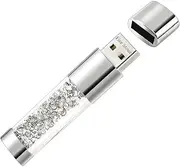 Lovely Diamond USB 2.0 Flash Drive 16GB Data Storage Memory Stick USB Stick Pendrive Gift (32GB, White)