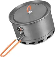 Camping Pot - Compact Camping Pots Cooking Pot with Lid - Non-Stick Camping Pan Multipurpose Pot for Hiking, Camping, Fishing