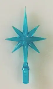LARGE AQUA SNOWFLAKE STAR Ceramic Christmas Tree TOPPER 7 POINT VINTAGE