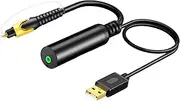 Poyiccot 3.5mm to Optical Audio Cable, Analog to Digital Converter, 3.5mm Jack AUX to Optical Audio Adapter with USB Power Cable for TV, Set-top Box,Sound Box, 20cm
