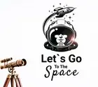 Wall Decal Rocket Spaceship Stars Interior Space Vinyl Decor gz410