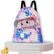Waterproof Swim Bag Drawstring Dry and wet storage bag for boys and girls Sports Backpack Beach Camping Bag (Mermaid)