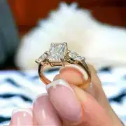 2.3 Ct Radiant-Cut Moissanite Solitaire Fancy Engagement Ring 14K Yellow Gold FN