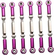 JOINPAYA 6pcs Pull Rod Suspension Rod Steering Rod Rc Steering Linkage Turnbuckle Rod Purple
