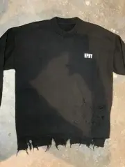 Heron Preston Shredded Knit Crewneck Black MSRP $820 Size M