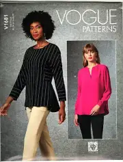 Vogue V1681 Misses 14 to 22 Anne Klein Tops and Tunics Uncut Sewing Pattern