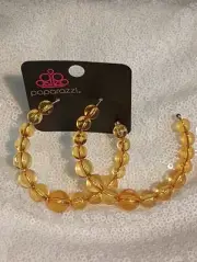 Paparazzi Jewelry Orange Hoops Earrings Silver