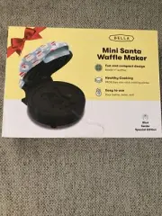 BRAND NEW Bella Mini Santa Waffle Maker Blue Santa Special Edition
