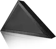 Flag Case for Burial Flag Wood Memorial Display Case Triangular with Glass Covered Wall Mounted & Desktop Funeral Display for Army Veterans (Black) for Burial