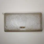 NEW Aldo Designer Clutch Shoulder Handbag Womens 26x16cm Silver Gold Chain Logo