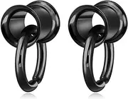 [Longbeauty] 1 Pair Ear Tunnel Plug Stainless Steel Double Flared Flesh Ear Weights Dangle Rings for Men and Women Ear Piercing Stretched Jewellery 8 mm - 16 mm