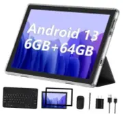 Android 13 Tablet 2023 New 10 Inch Tablets with 6GB RAM + 64GB ROM Silver Set