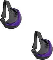 BESPORTBLE 2pcs Pet Carrying Bag Cross-Body Bag Lightweight Pet Carrier Polyester Grid Decorated