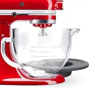 Glass Mixing Bowl 5 QT Compatible with KitchenAid 4.5 and 5 Quart Tilt-Head Stand Mixers，Glass with Measurement Markings，Matching Lid (Glass, white)