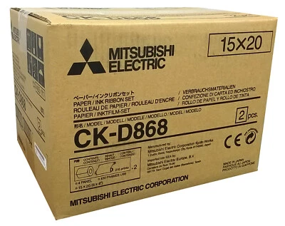 Mitsubishi D80 4x6/6x8 Print Kit (CK-D868), 2 rolls of paper & ribbon,860 prints