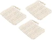 minkissy Foaming Soap Saver Pouches Jute Drawstring Storage Bags for Bathroom Lightweight Portable for Family Use