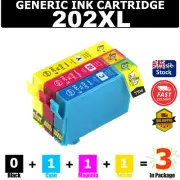 3x 202XL T202XL E202XL 202 Colour Generic Ink Cartridge For Epson XP5100 WF2860