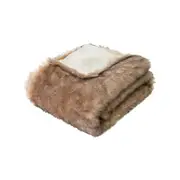 J.elliot Home Brown Fox Faux Fur 130x160cm Throw Blanket - Brown
