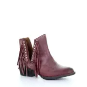 Circle G by Corral Ladies Wine Studs & Fringe Booties Q5092