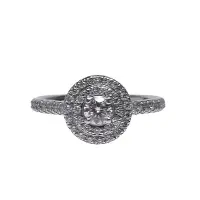 在飛比找Yahoo奇摩購物中心優惠-Tiffany&Co. PT950圓型鑽石排列鑲飾鑽石戒指