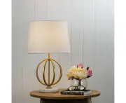 Gold Painted Metal Marble Table Lamp