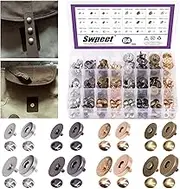 Swpeet 64 Sets 14/18mm Round Strong Magnetic Button Clasps Snaps, Metal Fastener Clasps Gold Silver Bronze Black DIY Craft Sewing Knitting Buttons Sets for Sewing, Purses, Bags, Clothes, Leather