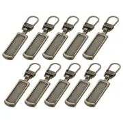Zipper Pull Replacement, 10 Pcs Detachable Zipper Tab Repair, Bronze