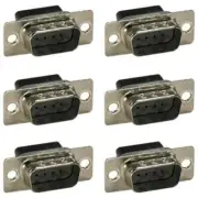 6x Pcs DB9 D-SUB 9-Pin Male Crimp Pin Type Connector Assembly Cup Socket