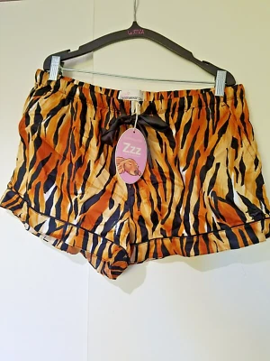PETER ALEXANDER L 14 TIGER print sleep shorts Drawstring + pockets NEW