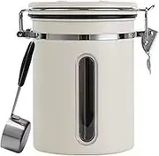 Airtight Coffee Canister,1.8L Multifunctional Airtight Food Containers with Scoop - Stainless Steel Kitchen Supplies, Portable Flour Jar for Home, Restaurants