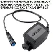 GARMIN 8-PIN FEMALE TO WIRE BLOCK ADAPTER F/ECHOMAP™ 50S & 70S, GPSMAP® 4XX, 5XX