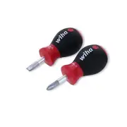 Wiha 31191 Stubby Slotted Screwdriver Set with 1/4 by 1-Inch and Stubby Phillips