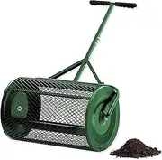 Lawn & Garden Spreaders, Heavy Duty Metal Mesh Basket Push/Tow Spreader - Compost, Peat Moss, Top Soil, Mulch, Durable Lightweight Multi-Purpose Yard Care Equipment - Manure Spreader