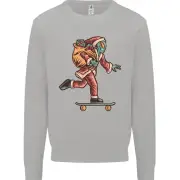 Funny Santa Clause Alien on a Skateboard Mens Sweatshirt Jumper