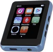 Mp3 Player with, HiFi Lossless Sound Mp3 Mp4 Player Digital Audio Speaker with 2.4 Inch Full Touchscreen, Portable Music Player Support Up to 128GB (Blue)