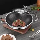 Non-stick Wok Pan 32/34/36cm Frying Pan Honeycomb Pot Gas Induction Cooker