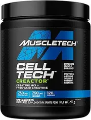MuscleTech Unflavored Cell Tech Creactor Powder, 231 g