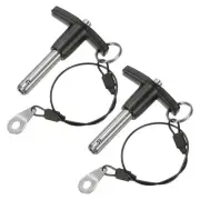 2Pcs t Handle Lock Pins, 9.5mm Dia. 30mm Usage Long Push-Button Ball Locking Pin