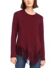 Karen Kane Asymmetric Fringe Top