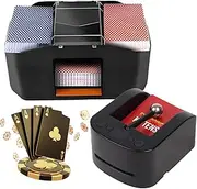 Automatic Card Shuffler 1/2 Decks with Semi Automatic Card Dealer Machine, Customize The Number of Cards Dealt 360° Manually Rotate The Base, 1800Mah Rechargeable for Game Table Accessories